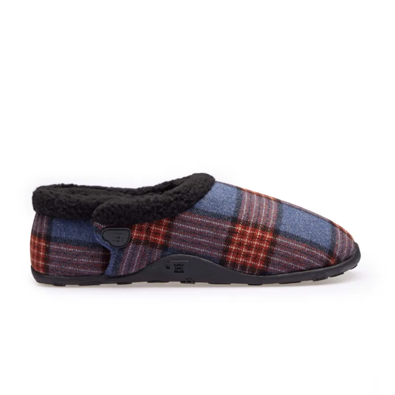 EDWARD Mens Full Slippers Blue Multi Check sold by Shuperb