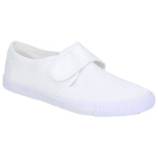 Mirak 99248 Unisex Canvas Touch Fasten Plimsolls White sold by Shuperb