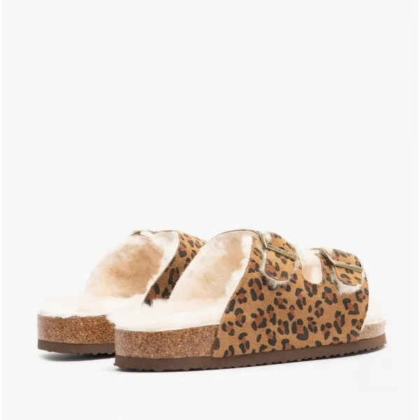 MABEL Ladies Suede Two Strap Slippers Leopard sold by Shuperb product image thumbnail 5