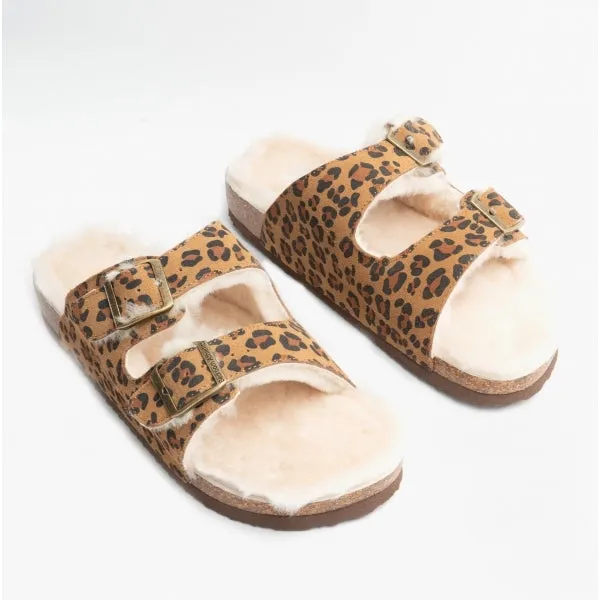 MABEL Ladies Suede Two Strap Slippers Leopard sold by Shuperb product image thumbnail 2