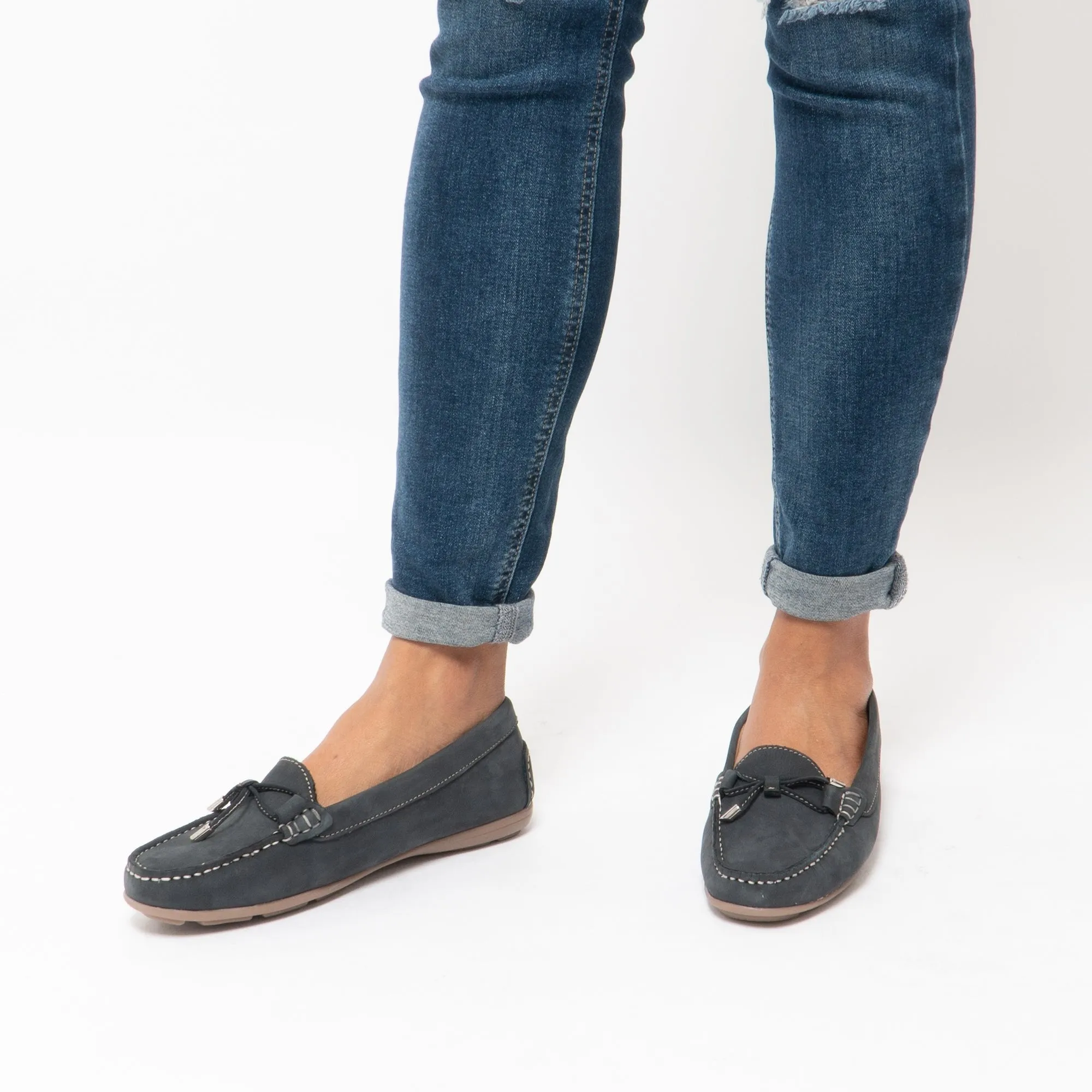 Hush Puppies MAGGIE Womens Nubuck Loafers Navy sold by Shuperb product image thumbnail 2