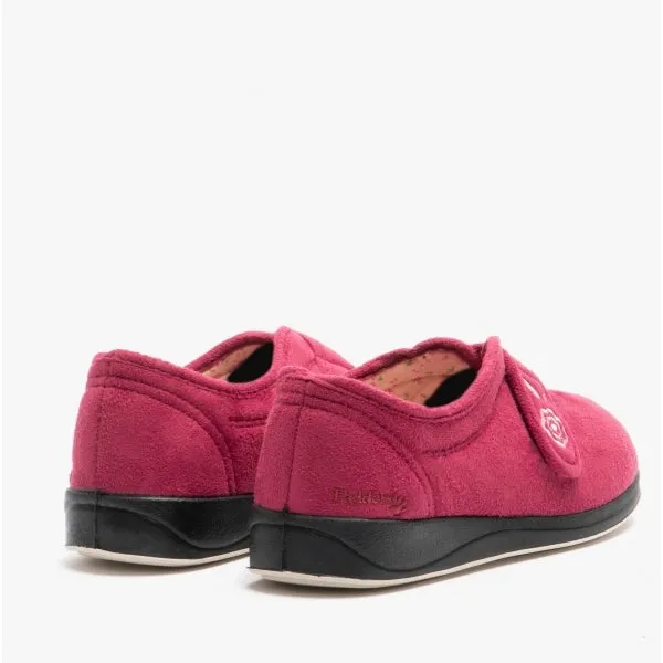 Padders CAMILLA Womens (2E Fit) Touch Fasten Slippers Cerise sold by Shuperb product image thumbnail 5