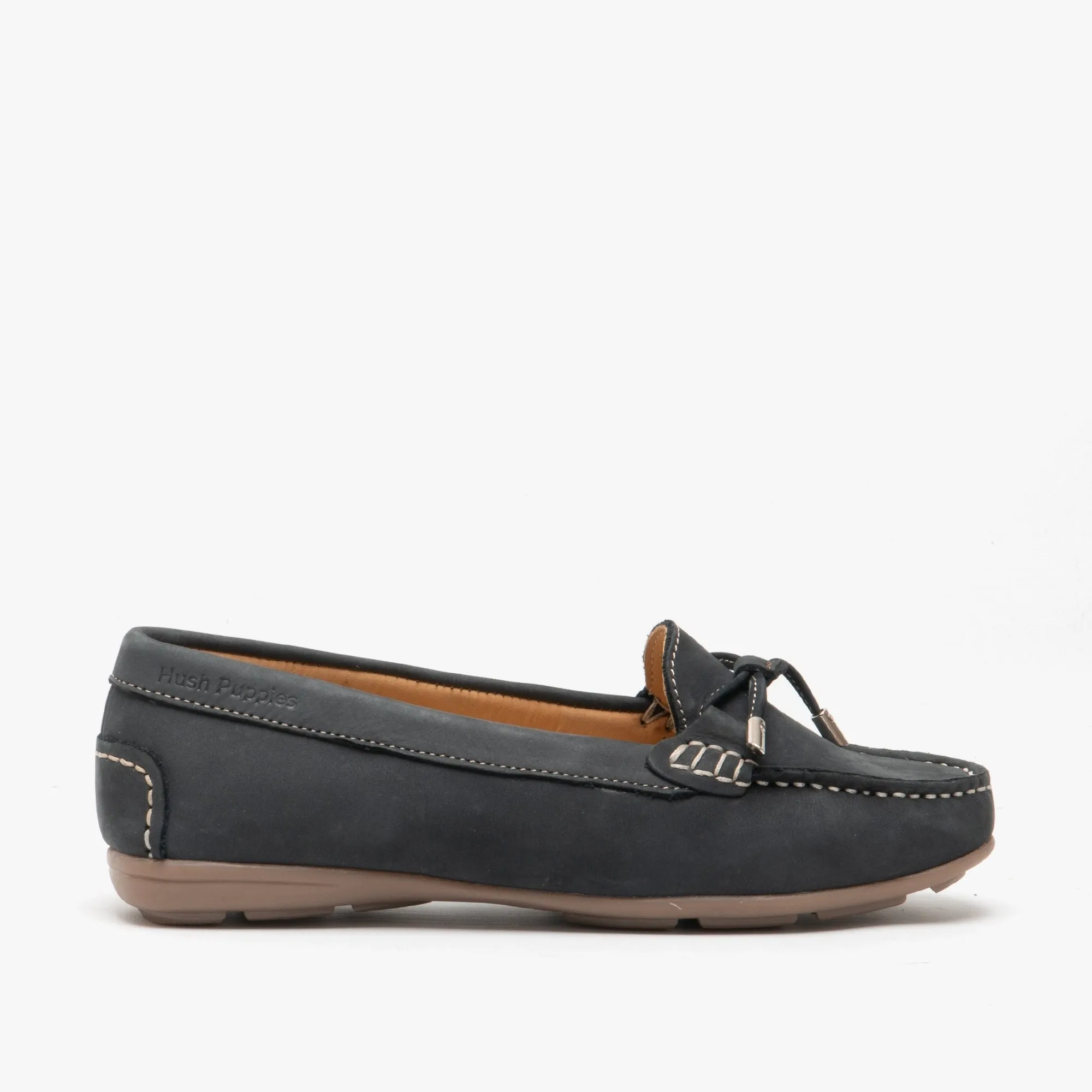 Hush Puppies MAGGIE Womens Nubuck Loafers Navy sold by Shuperb
