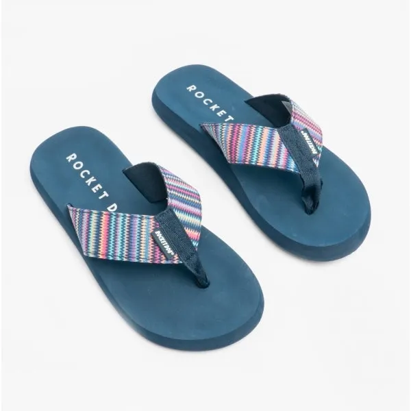 ADIOS STARK STRIPE Ladies Flip Flops Pink Multi sold by Shuperb product image thumbnail 2