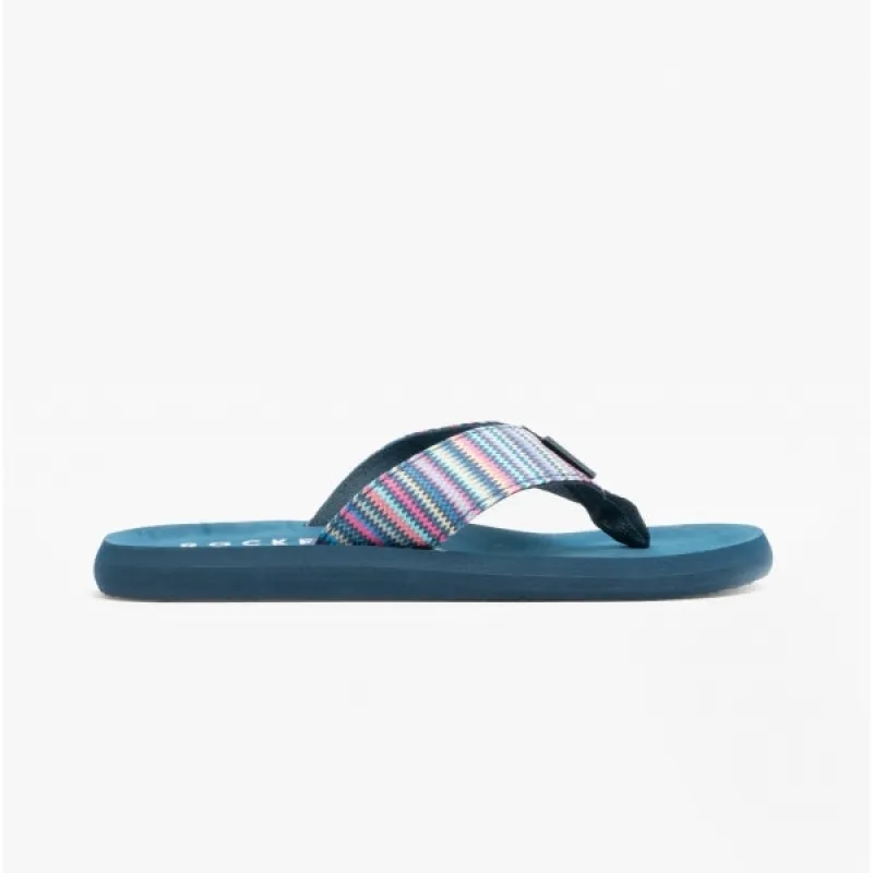 ADIOS STARK STRIPE Ladies Flip Flops Pink Multi sold by Shuperb