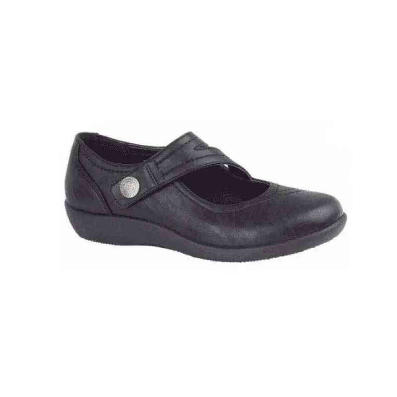 Boulevard L435A Womens Touch Fasten Extra-Wide Shoes Black sold by Shuperb
