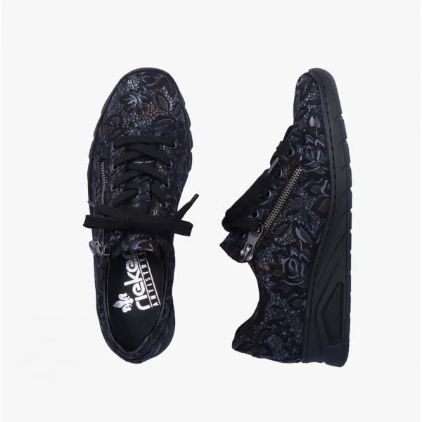 N3302-90 Ladies Floral Trainers Black sold by Shuperb product image thumbnail 2
