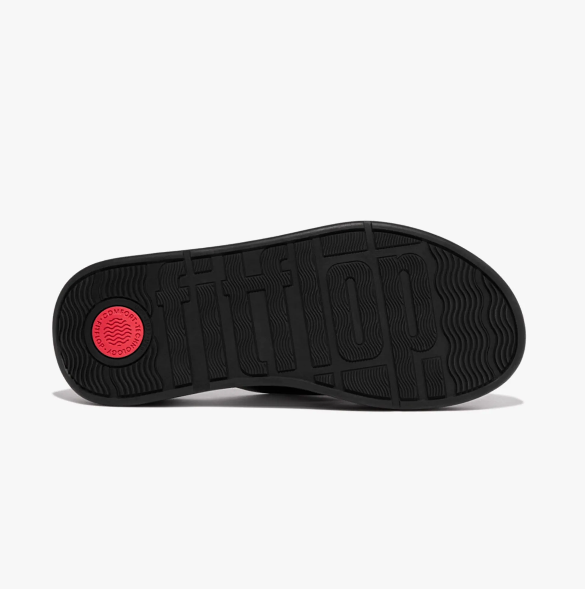 FitFlop F-MODE LEATHER FLATFORM CROSS Womens Slides All Black sold by Shuperb product image thumbnail 5