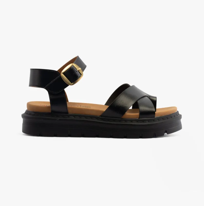Heavenly Feet TEMPLE Womens Sandals Black sold by Shuperb