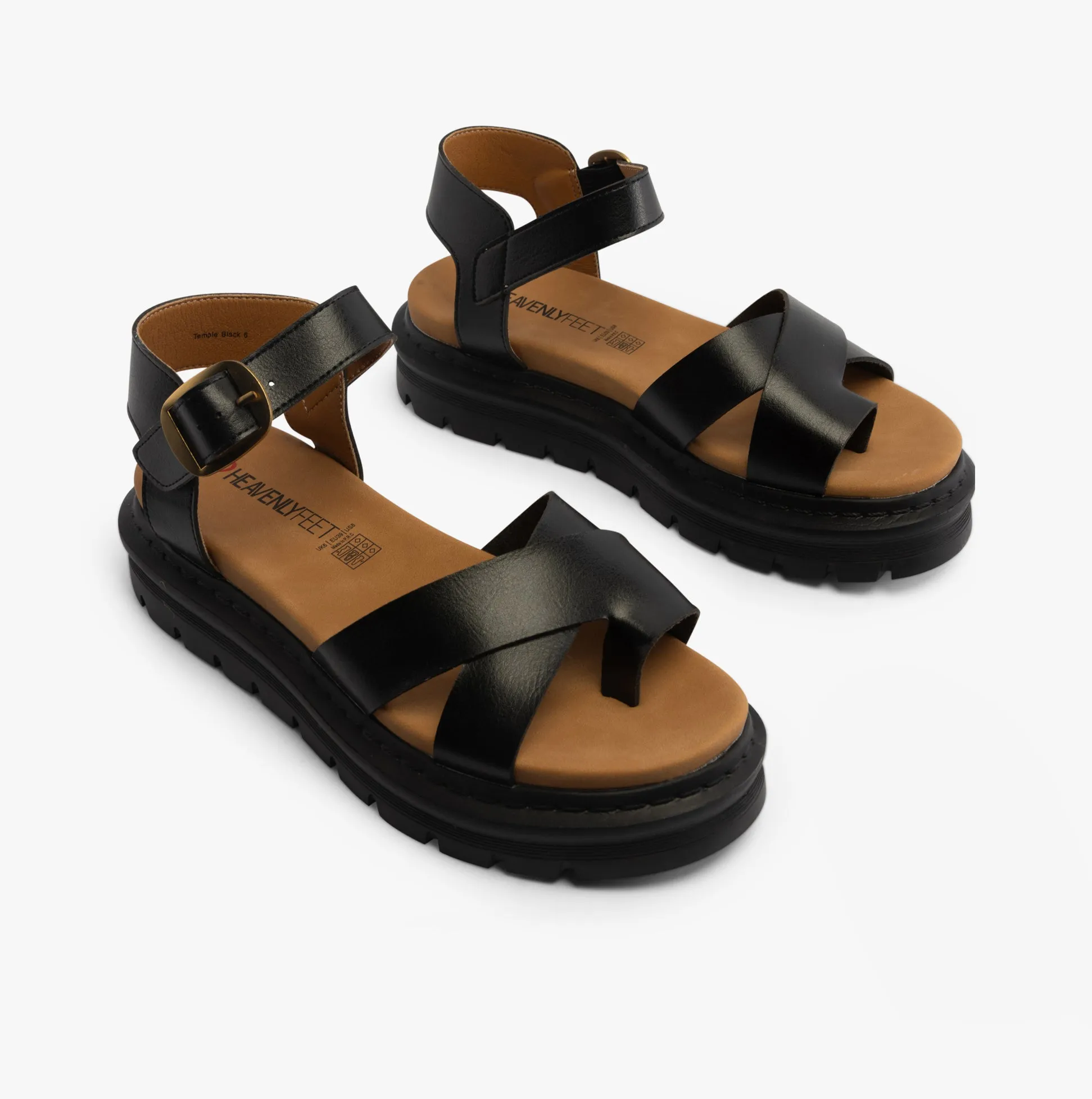 Heavenly Feet TEMPLE Womens Sandals Black sold by Shuperb product image thumbnail 2