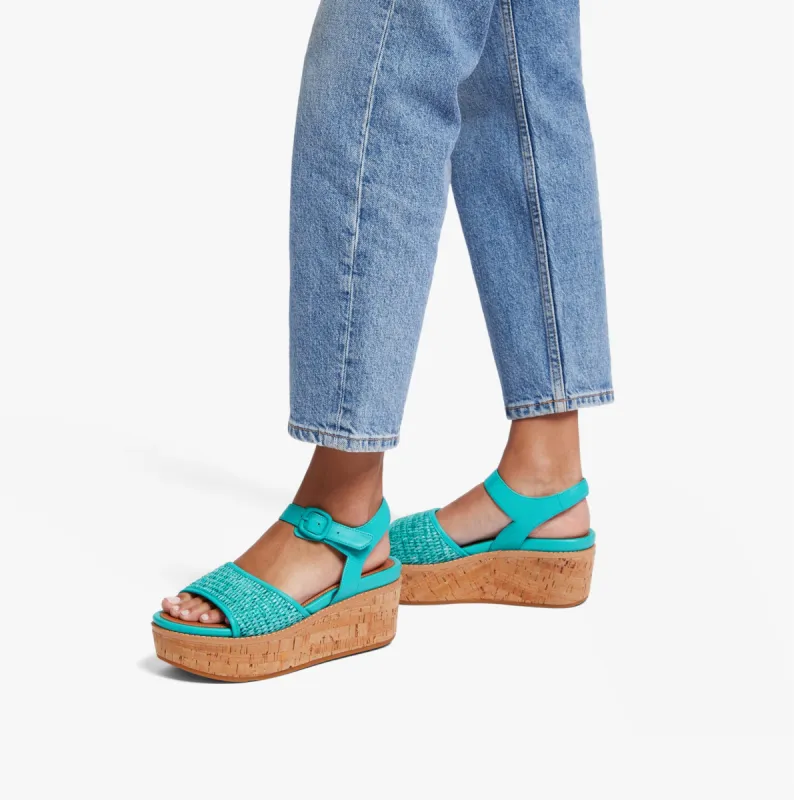 FitFlop ELOISE BACK-STRAP WEDGE Womens Sandals Sunshine Coral made by Fitflop