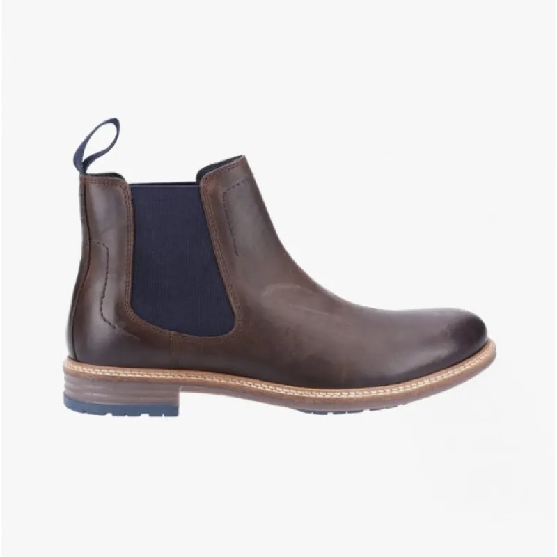 Hush Puppies JUSTIN CHELSEA Mens Leather Chelsea Boots Brown made by Hush Puppies