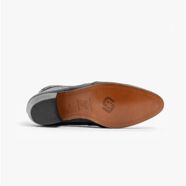 Club Cubano EMMANUEL Mens Snakeprint Leather Cuban Heel Boots Black sold by Shuperb product image thumbnail 4