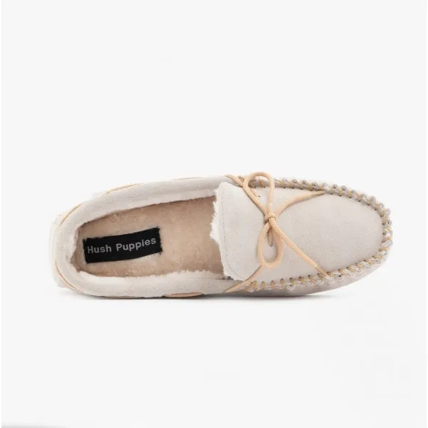 Hush Puppies ALLIE Womens Suede Moccasin Slippers Beige sold by Shuperb product image thumbnail 4