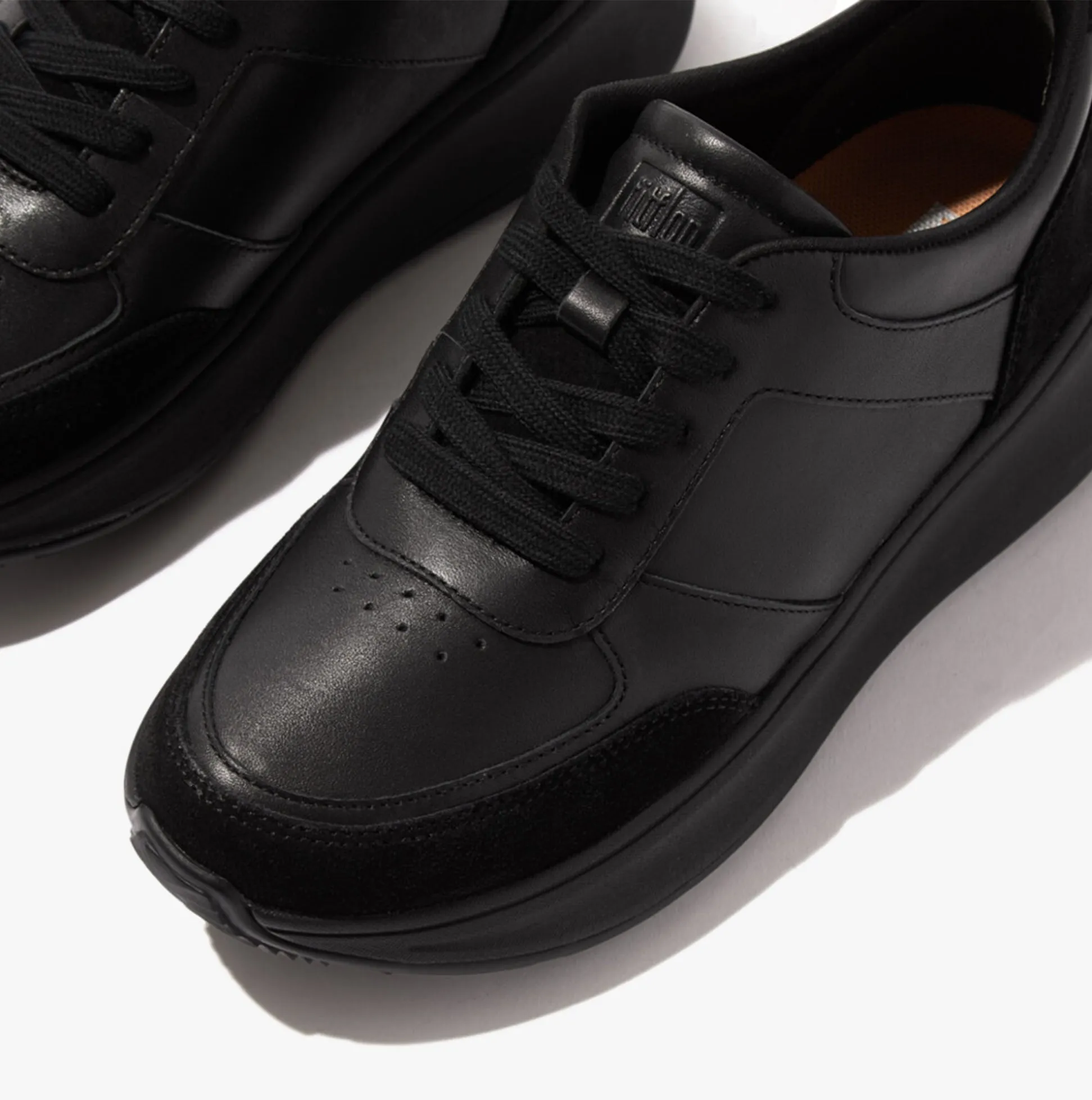 FitFlop F-MODE LEATHER/SUEDE FLATFORM Womens Trainers All Black sold by Shuperb product image thumbnail 4