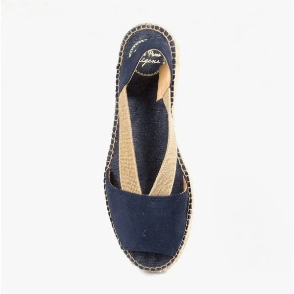 Toni Pons ETNA Womens Leather Open-Toe Espadrilles Navy sold by Shuperb product image thumbnail 3