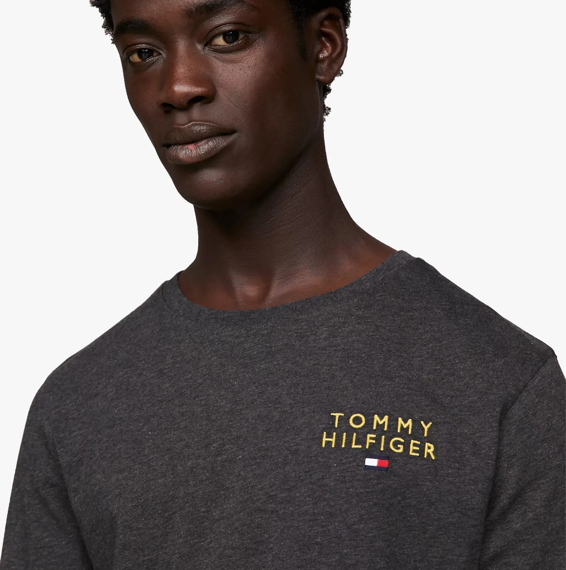 Tommy Hilfiger LS TEE LOGO GOLD Mens Sweatshirt Dark Grey Ht sold by Shuperb product image thumbnail 4