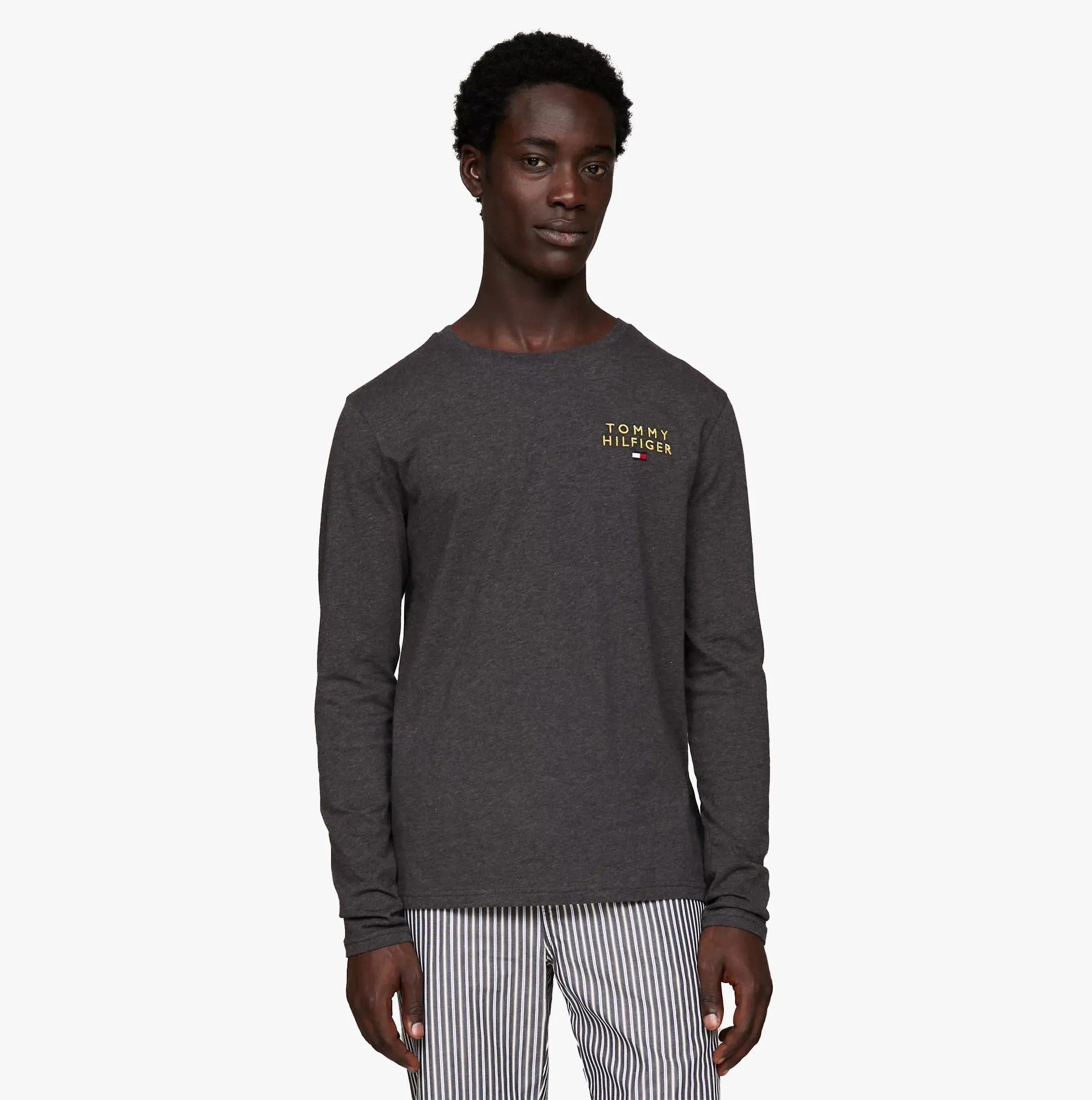 Tommy Hilfiger LS TEE LOGO GOLD Mens Sweatshirt Dark Grey Ht sold by Shuperb product image thumbnail 3