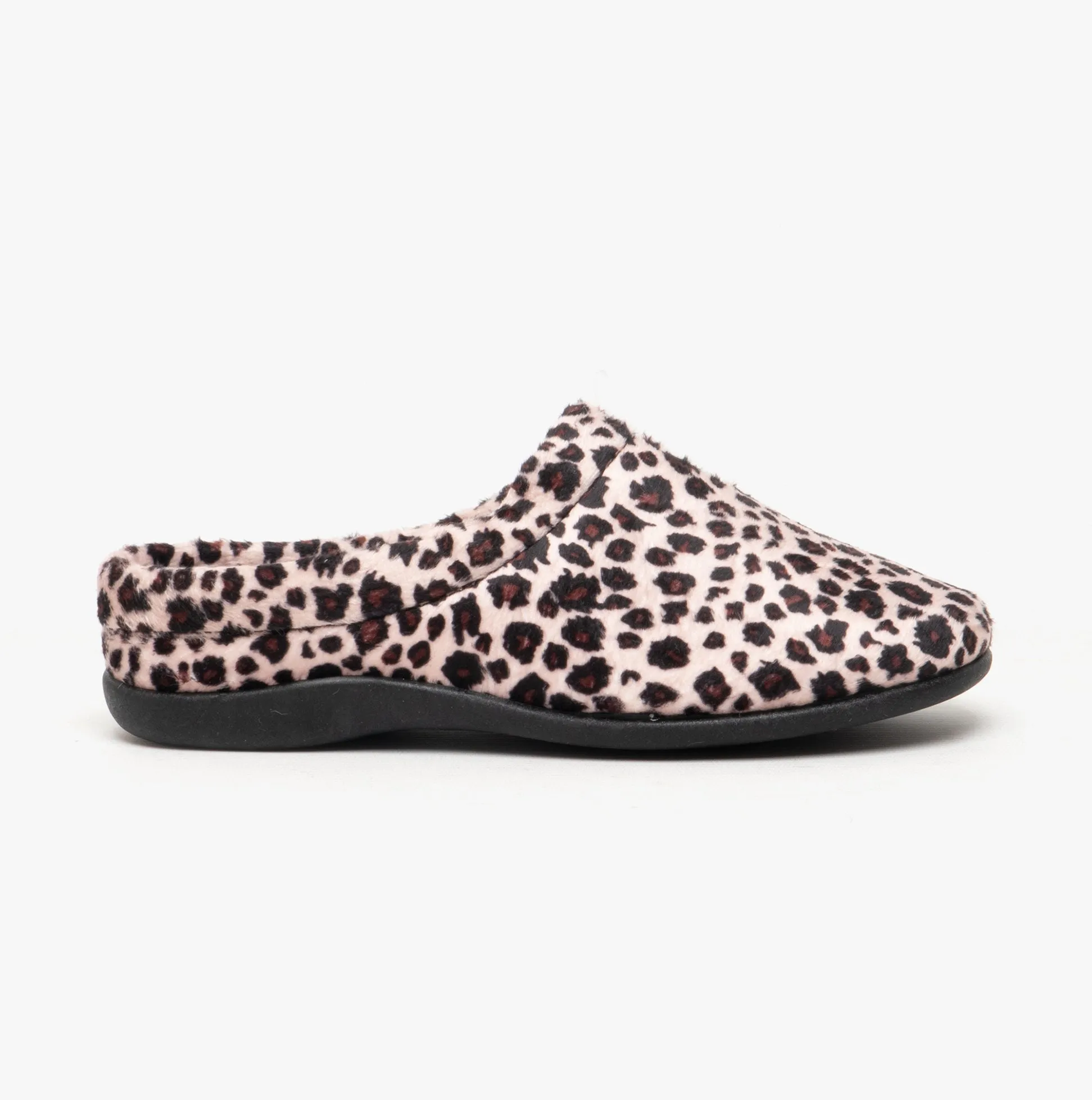 HOS Comfort CLAIRE Womens Plush Textile Mules Leopard sold by Shuperb