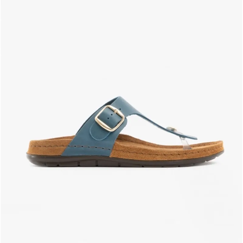 Rohde 5860 Womens Leather Mule Sandals Blue Jeans sold by Shuperb