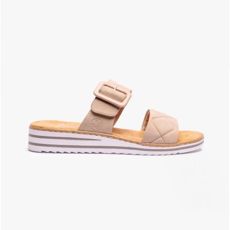 Rieker V0694-62 Womens Mules Beige sold by Shuperb
