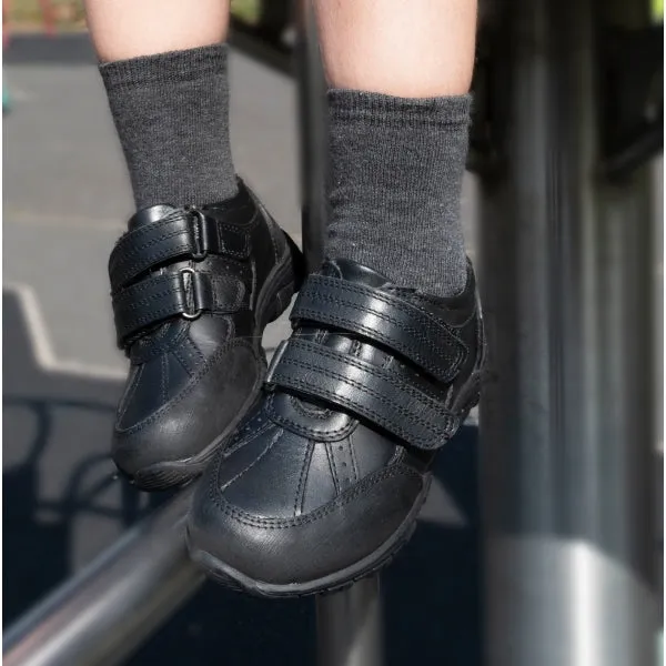 Roamers WILFRED Boys Black Leather Touch Fasten Shoes sold by Shuperb product image thumbnail 2