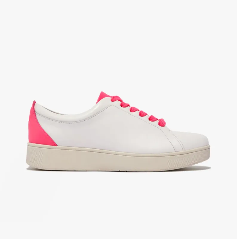 FitFlop RALLY NEON-POP Womens Trainers Urban White/Pop Pink sold by Shuperb