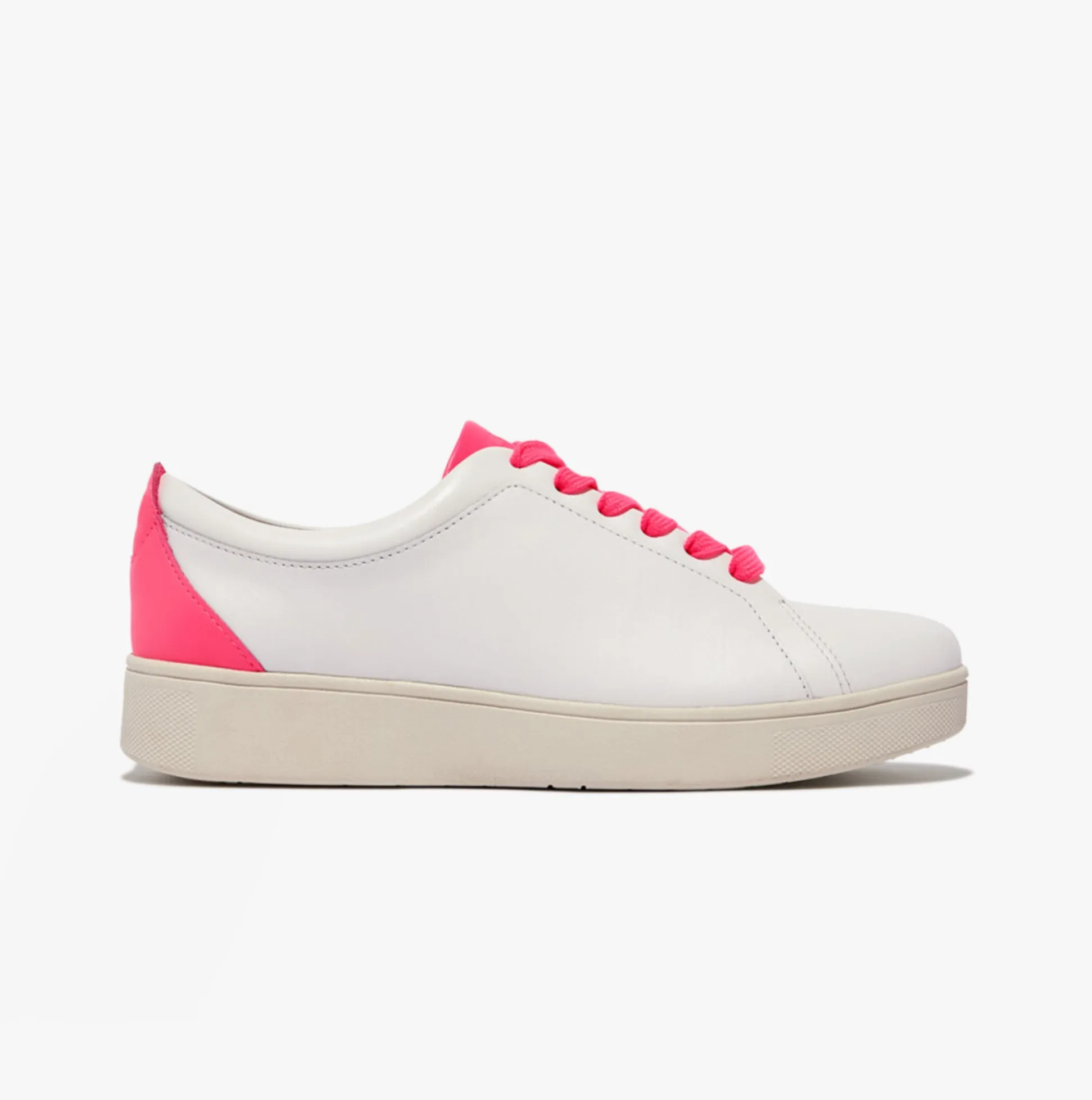 FitFlop RALLY NEON-POP Womens Trainers Urban White/Pop Pink sold by Shuperb