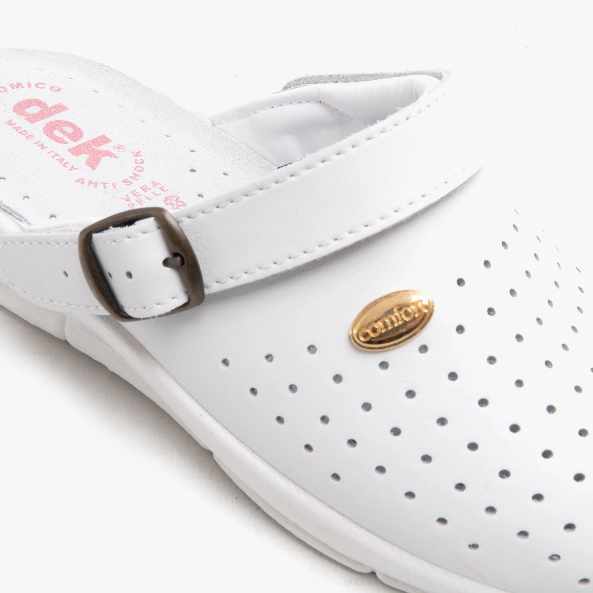 DEK JANETTE Womens Leather Mule Clogs Sandals White sold by Shuperb product image thumbnail 3