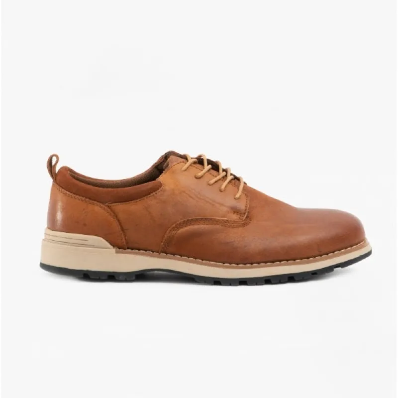 Hush Puppies DYLAN Mens Leather Derby Shoes Brown sold by Shuperb