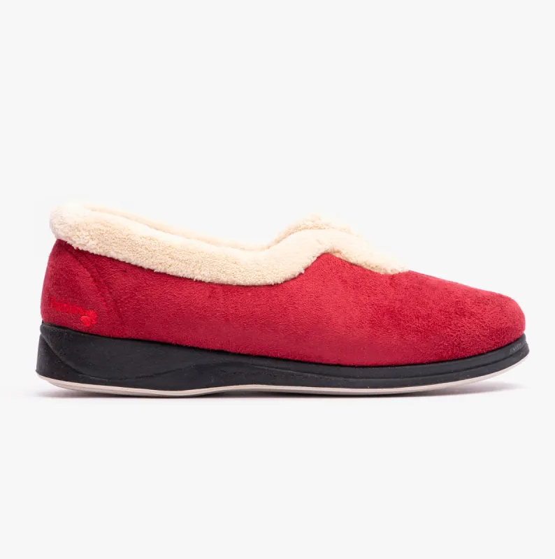 Padders CARMEN Womens (EE Fit) Full Slippers Red sold by Shuperb