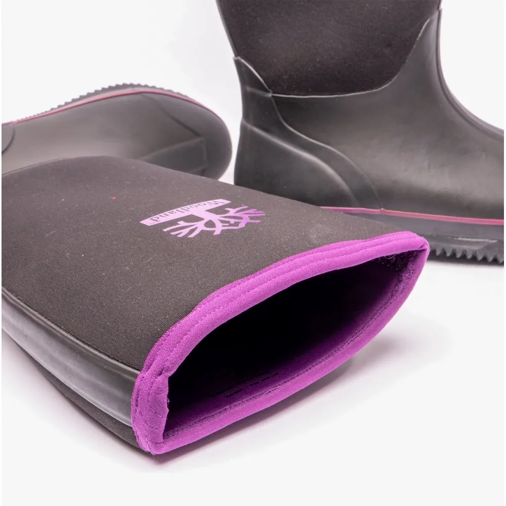 Woodland PULL ON PLAIN NEOPRENE Womens Wellington Boots Black sold by Shuperb product image thumbnail 3