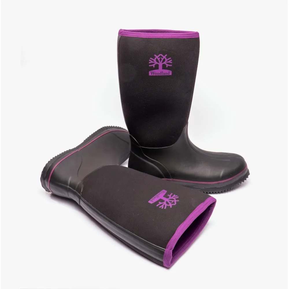 Woodland PULL ON PLAIN NEOPRENE Womens Wellington Boots Black sold by Shuperb product image thumbnail 2
