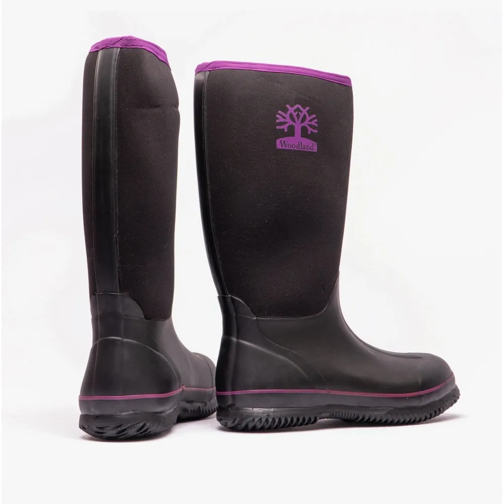 Woodland PULL ON PLAIN NEOPRENE Womens Wellington Boots Black sold by Shuperb product image thumbnail 5