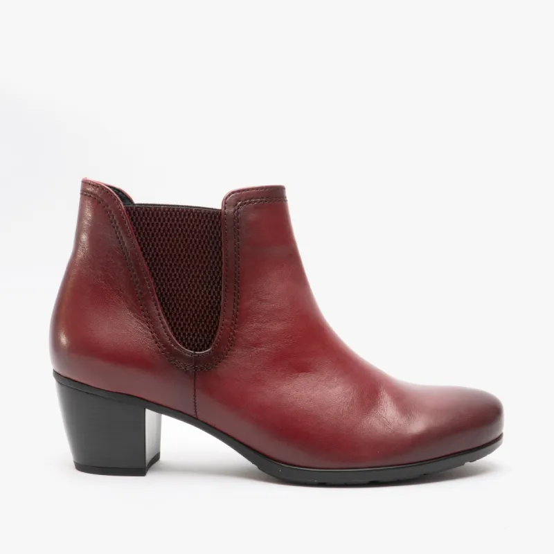 Gabor ECOLOGICAL Womens Leather Ankle Boots Dark Red sold by Shuperb