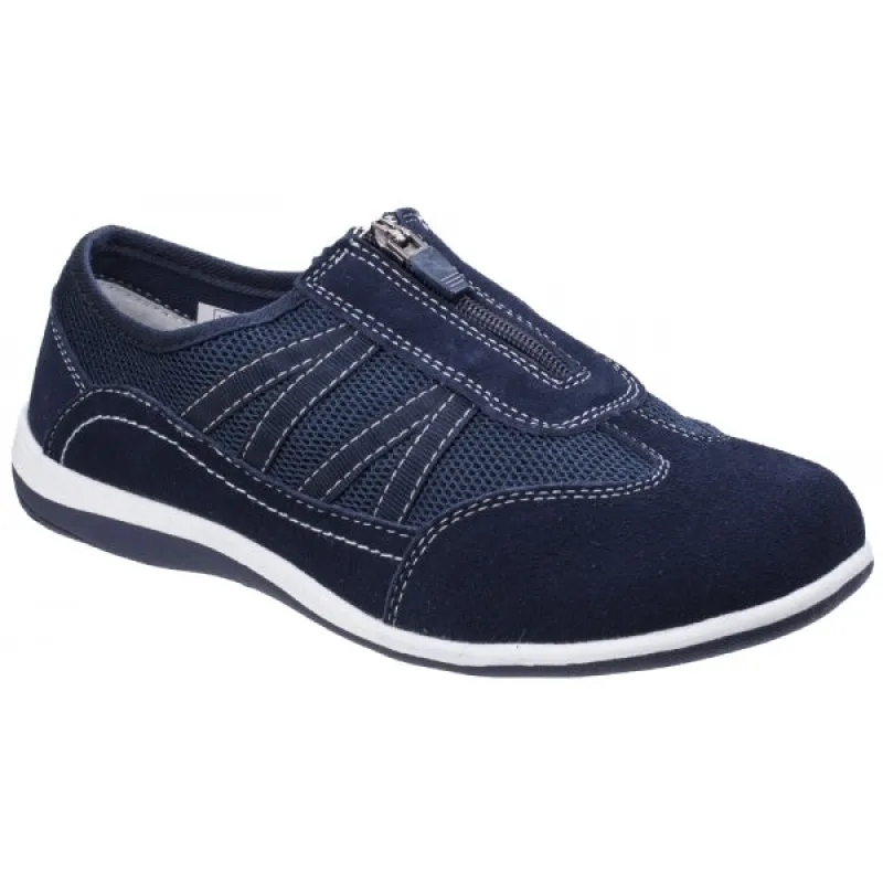 Fleet & Foster MOMBASSA Womens Suede Casual Trainers Navy made by Shuperb