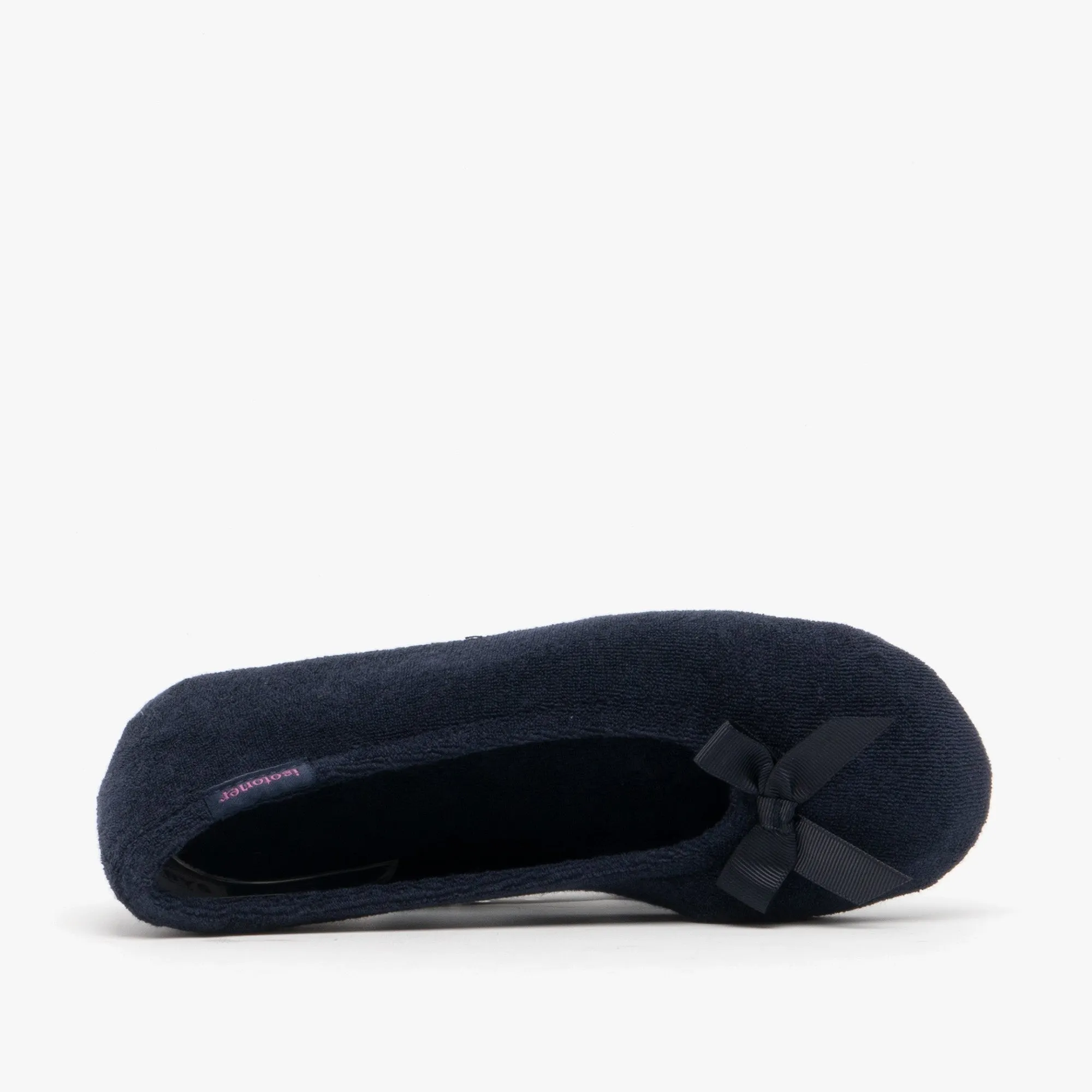 Totes Isotoner STRETCH TERRY BOW Womens Ballerina Slippers Navy sold by Shuperb product image thumbnail 5