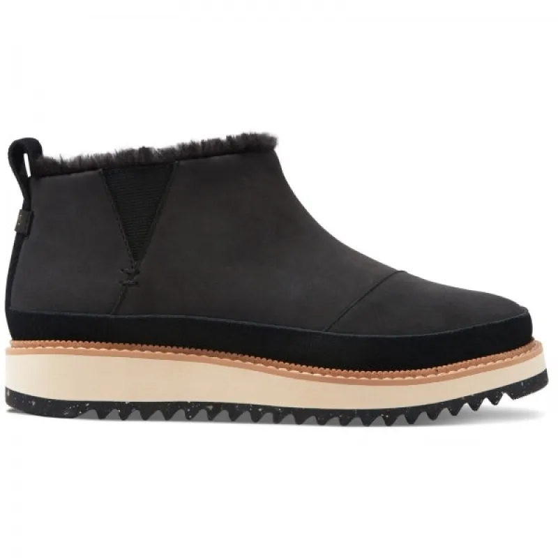 TOMS MARLO Womens Suede Sawtooth Sole Boots Black sold by Shuperb