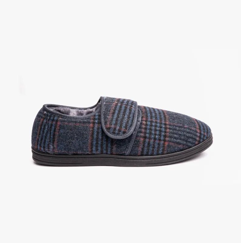 DAVID Mens Full Slippers Navy sold by Shuperb