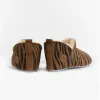 LINA Ladies Sheepskin Full Slippers Tiger On Chestnut sold by Shuperb