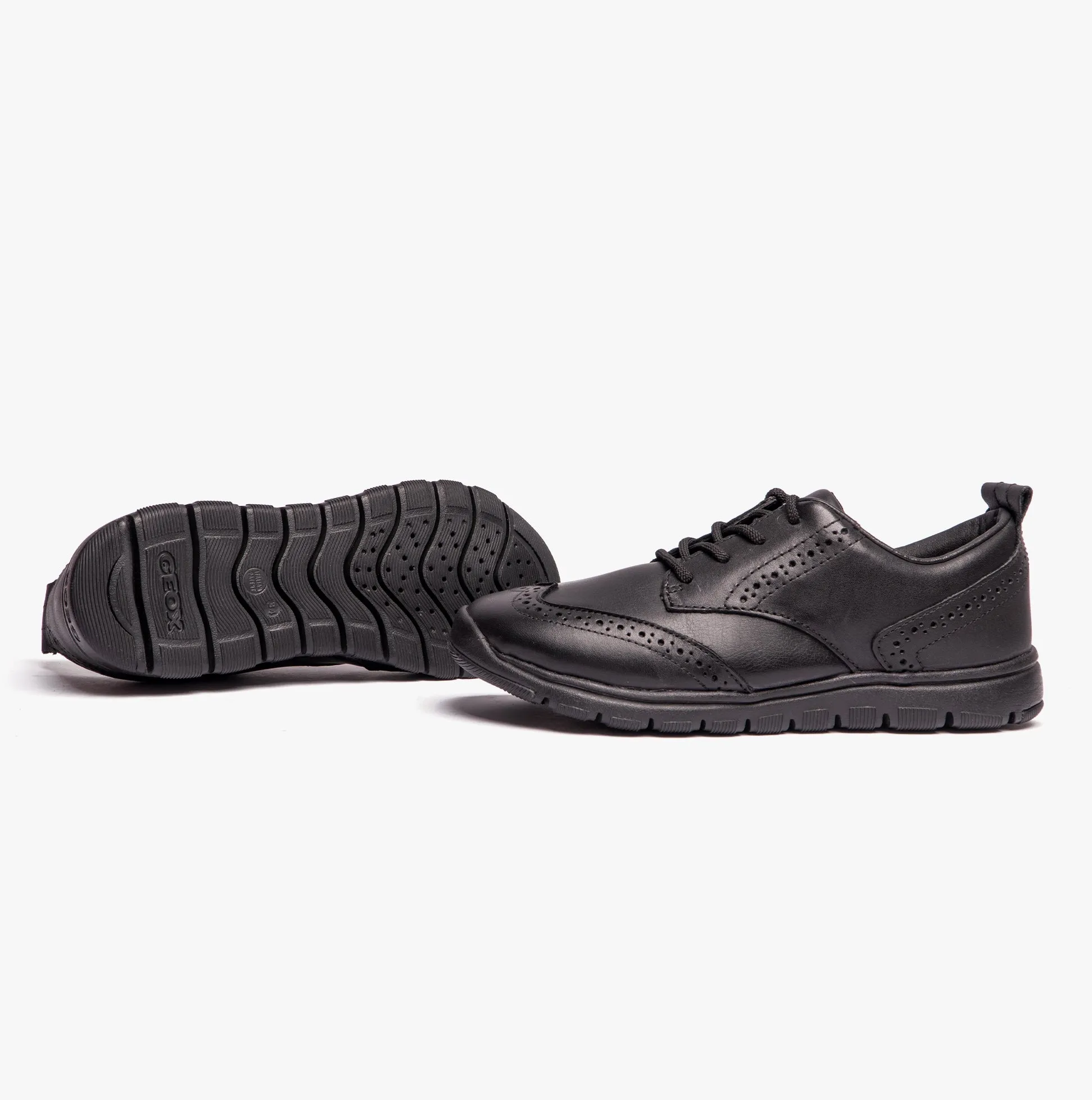J XUNDAY Boys Leather School Trainers Black sold by Shuperb product image thumbnail 5