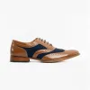 Goor DAVID Mens Two Tone Brogues Tan/Navy sold by Shuperb