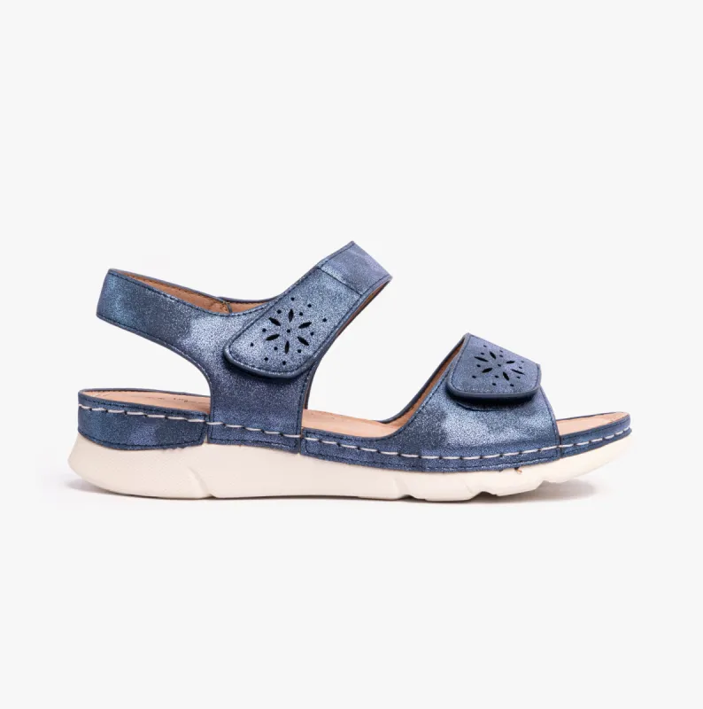 Dr Keller MARIE Womens Sandals Blue Metalic made by Shuperb