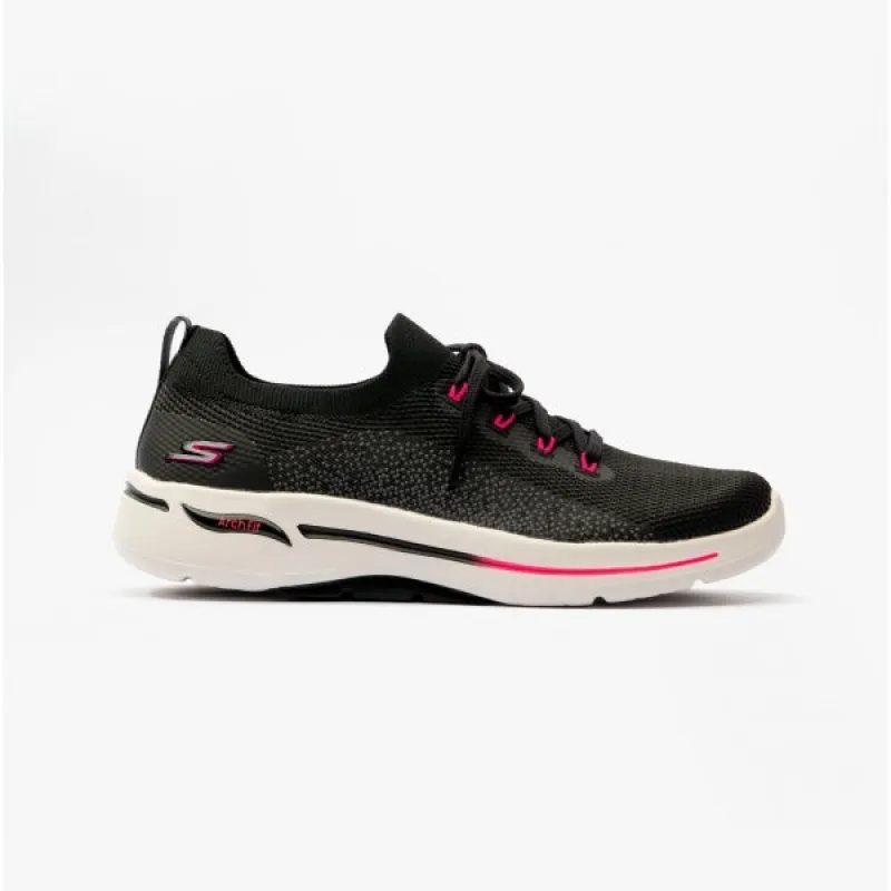 Skechers 124863/BKHP GO WALK ARCH FIT-CLANCY Womens Lace-Up Trainers Black/Pink sold by Shuperb