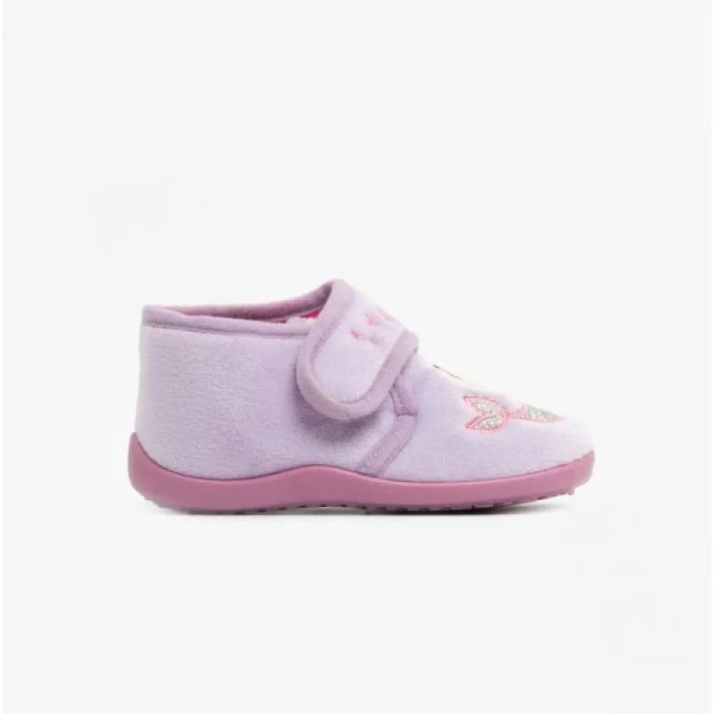 Sleepers MYSTIQUE Girls Touch Fastening Boot Slippers Lilac sold by Shuperb