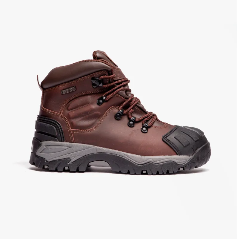 Grafters M514B Mens Leather Safety Boots Brown sold by Shuperb