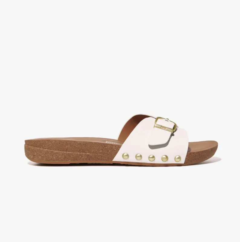 FitFlop iQUSHION ADJUSTABLE BUCKLE LEATHER Womens Slides Urban White sold by Shuperb