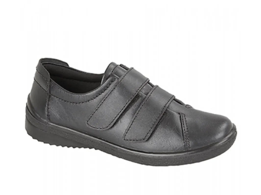 Mod Comfys ROSANNA Womens Leather Touch Fasten Padded Shoes Black sold by Shuperb