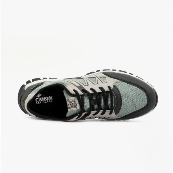 M9801-52 Ladies Synthetic Lace-Up Trainers Black/Green/Grey sold by Shuperb product image thumbnail 5