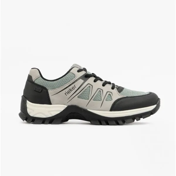 M9801-52 Ladies Synthetic Lace-Up Trainers Black/Green/Grey sold by Shuperb